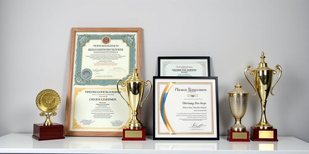Awards and certifications display